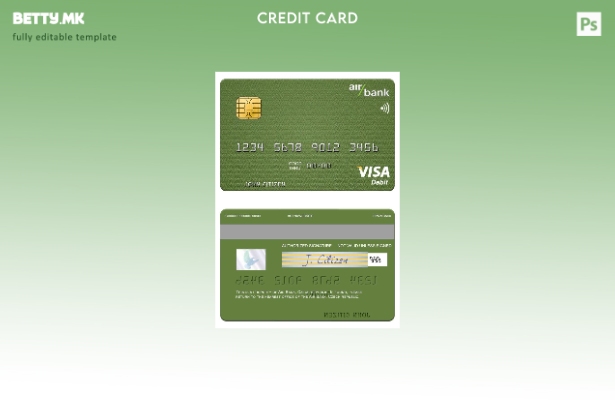 Модерен стил Шаблон за виза за дебитна картичка Чешка Ер Банка